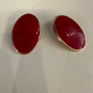 Elegant Red and Gold Earrings